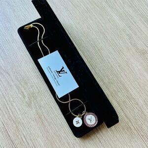 Louis Vuitton Gold and Rose Pendant Necklace